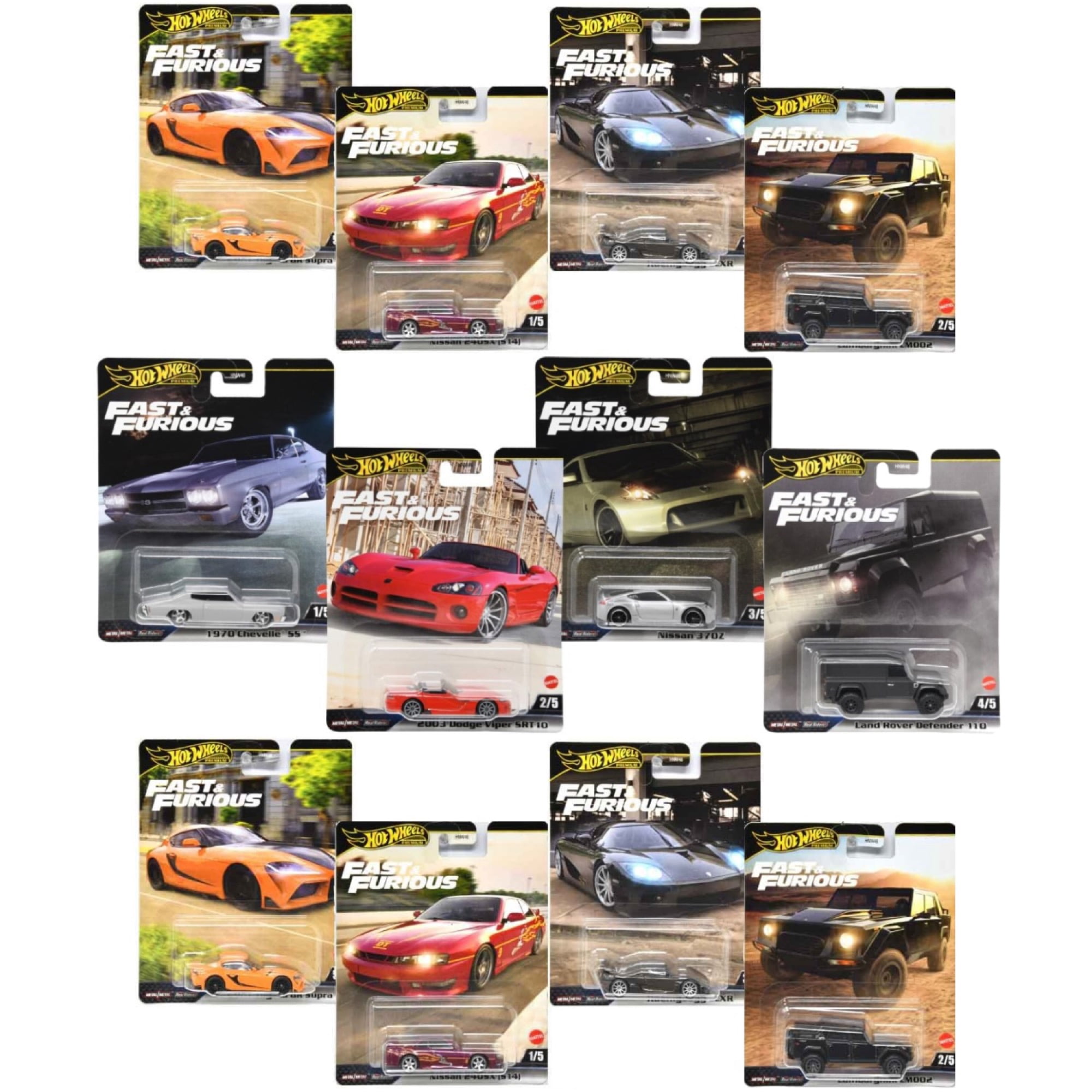 Pack of 12 Hot Wheels Fast & Furious 1:64 Scale Mystery Random