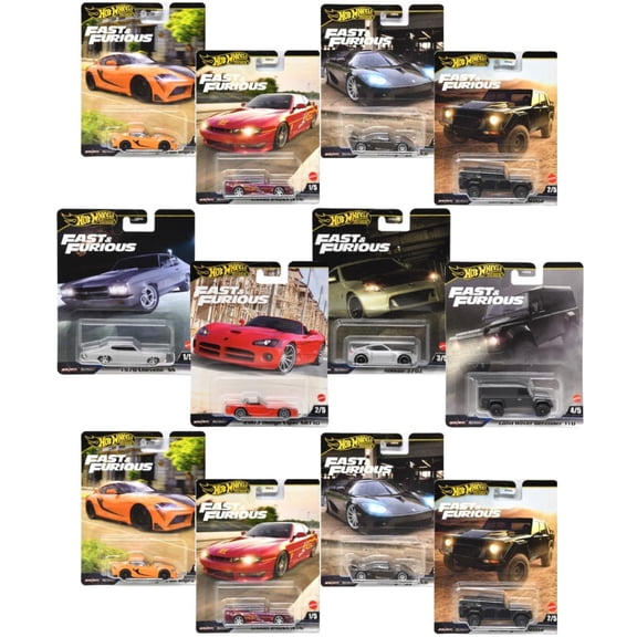 Pack of 12 Hot Wheels Fast & Furious 1:64 Scale Mystery Random Assortment