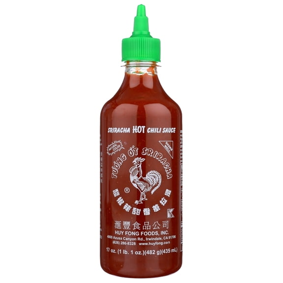 Pack of 12, Huy Fong Sri Racha Hot Chili Sauce, 17 oz