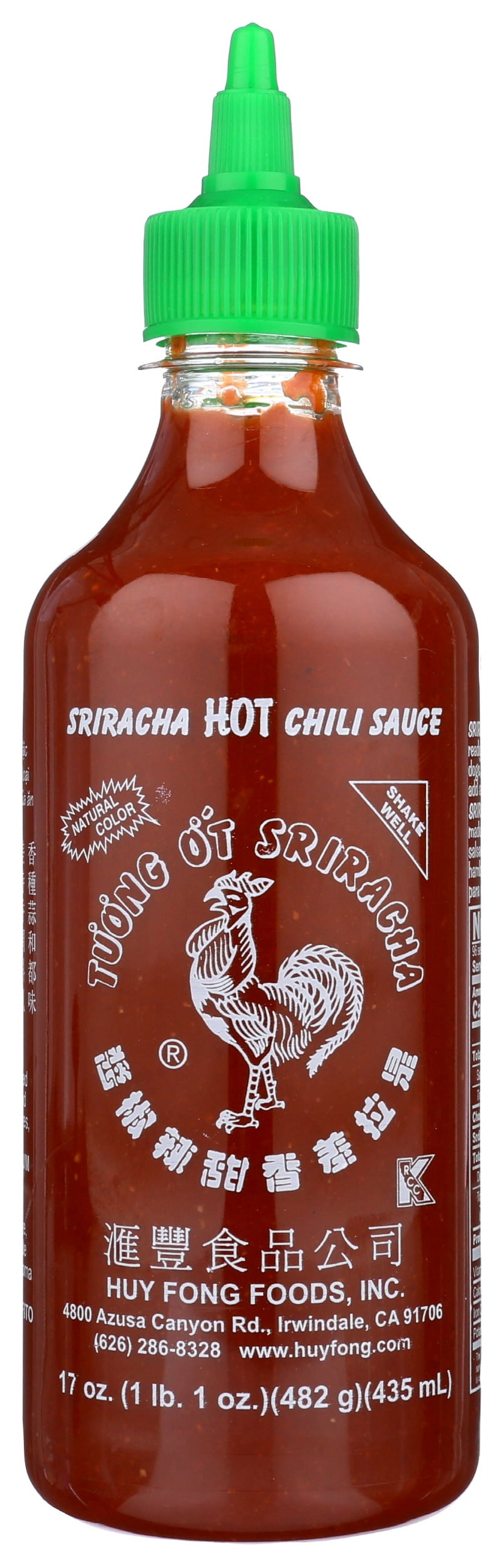 Pack of 12, Huy Fong Sri Racha Hot Chili Sauce, 17 oz