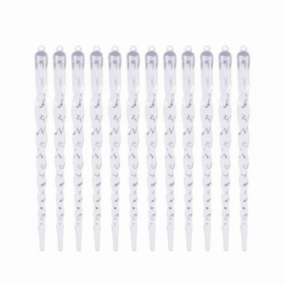 Pack of 12 Icicle Props Christmas Tree Hanging Pendant Tree Ornament Shimmering Festival Decors Holiday Window Display