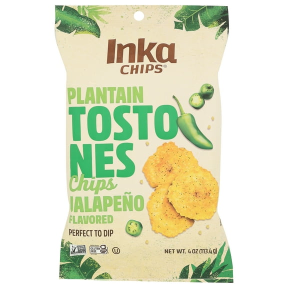 (Pack of 12), Inka Jalapeo Flavored Plantain Tostones Chips, 4 oz