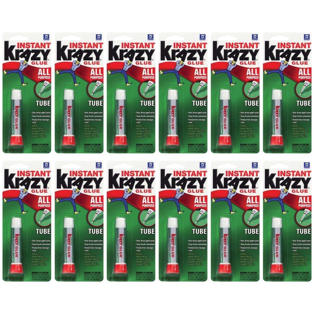 Pack of (12) Instant Krazy Glue All Purpose Tube 0.07-Ounce