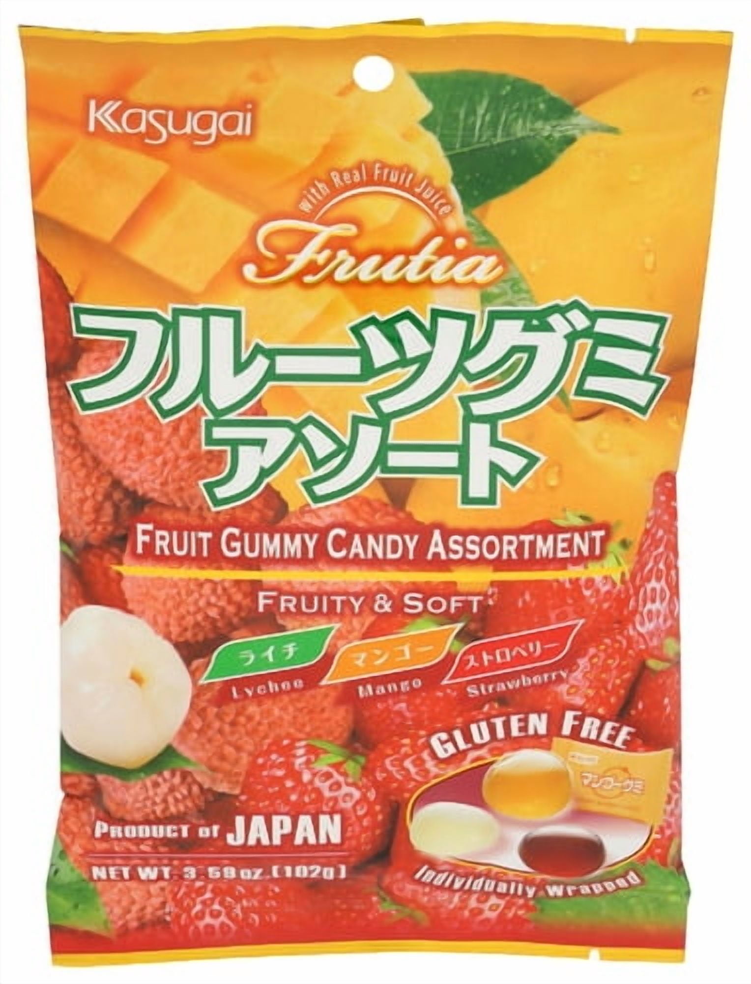 Pack of 12 Kasugai Tropical Mix Gummy Candy 3.59 oz