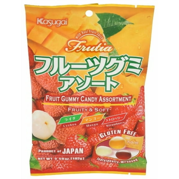 Pack of 12 Kasugai Tropical Mix Gummy Candy 3.59 oz