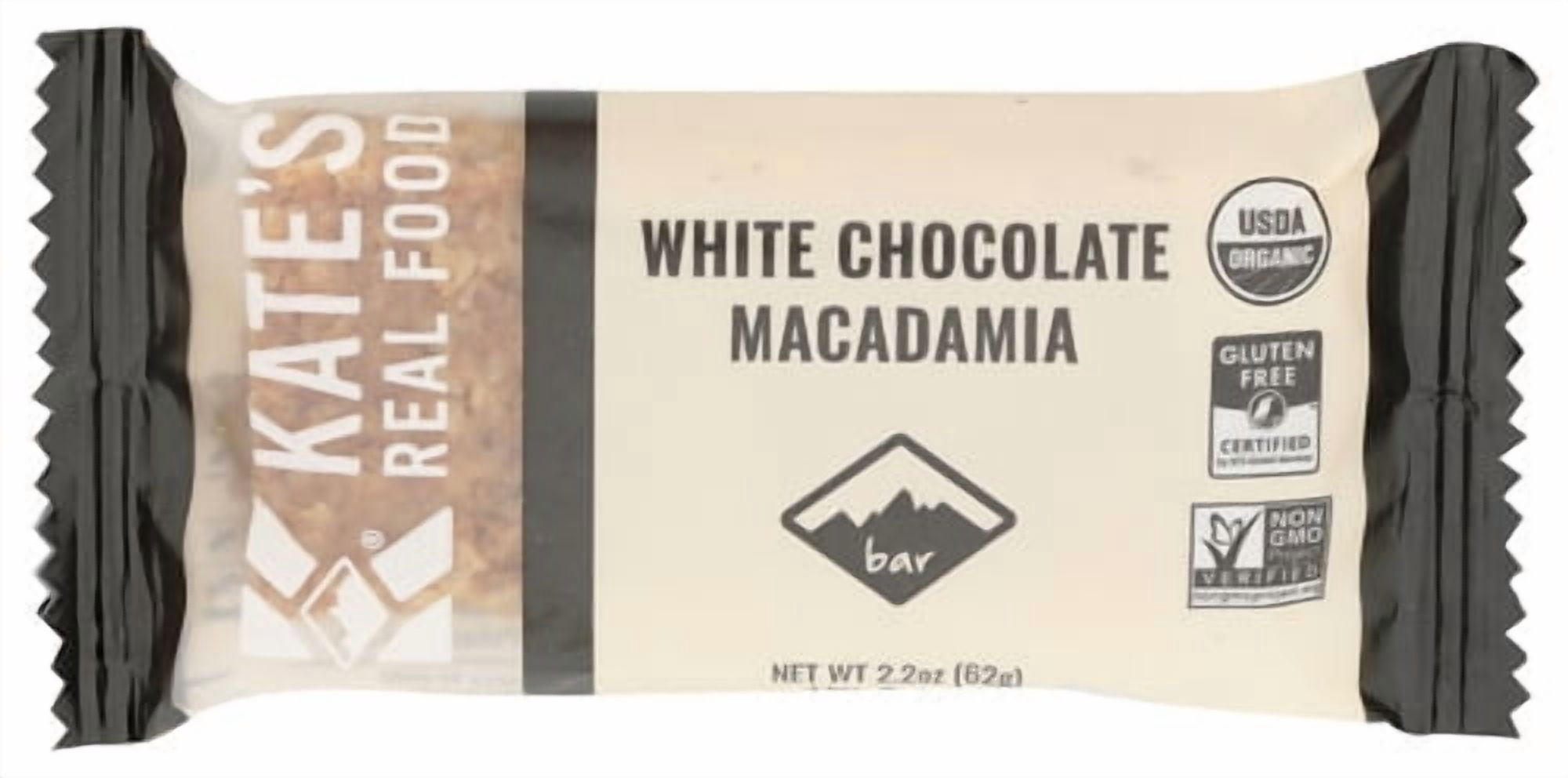 (Pack of 12) Kate's Real Food Energy Bar White Chocolate Macadamia 2.2 Oz