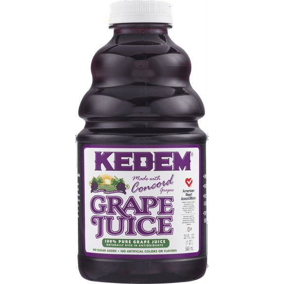 Pack of 12, Kedem 100% Pure Grape Juice, 32 oz