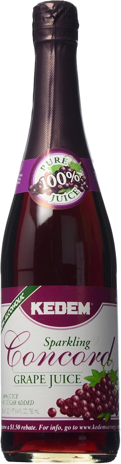 Pack of 12, Kedem Sparkling Concord Grape Juice, 25.4 fl oz