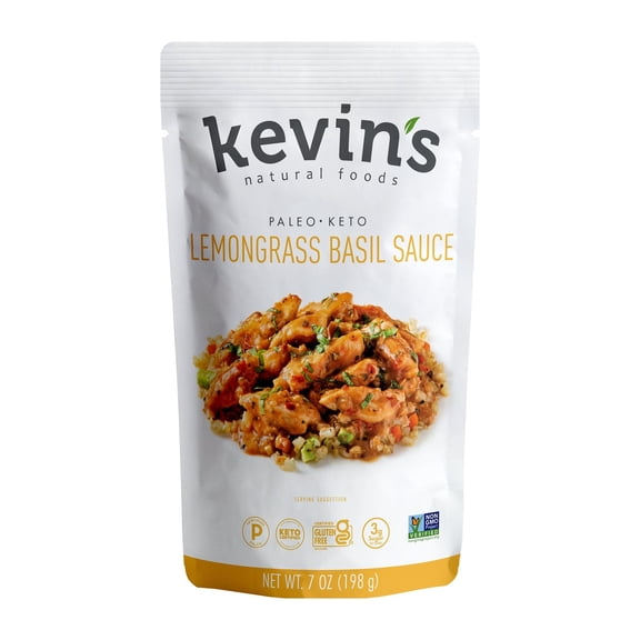 Pack of 12, Kevins Natural Foods Lemongrass Basil Sauce, 7 oz