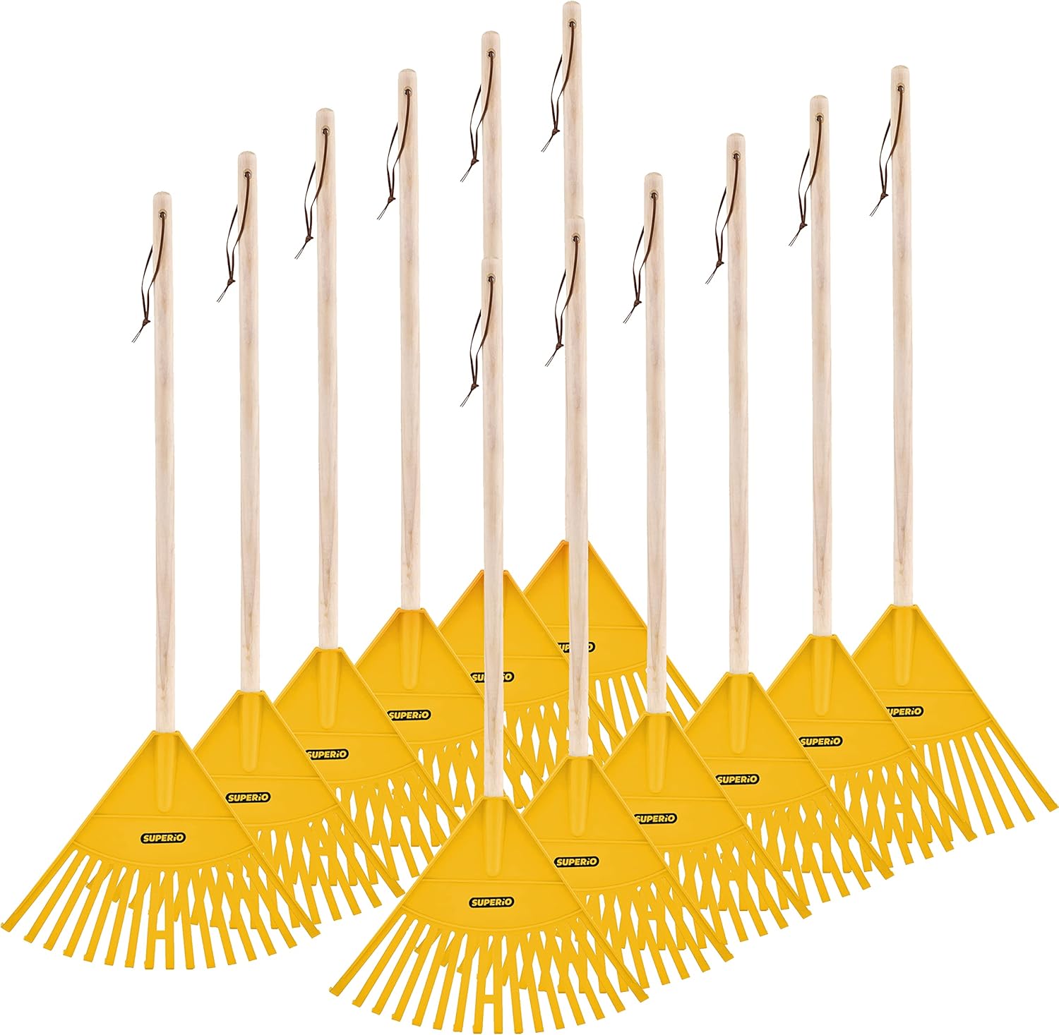 One Sweep Rake Pack of 12 Kids Rake with Hardwood Handle, Durable Plastic Head to ...