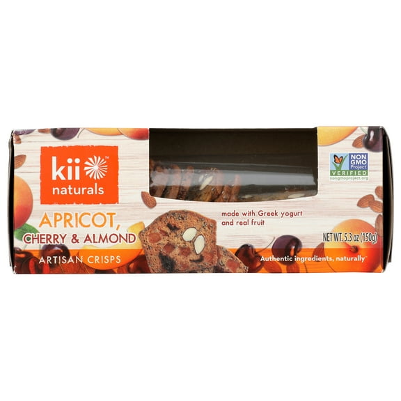 Pack of 12, Kii Naturals Apricot, Cherry & Almond Artisan Crisps, 5.3 oz