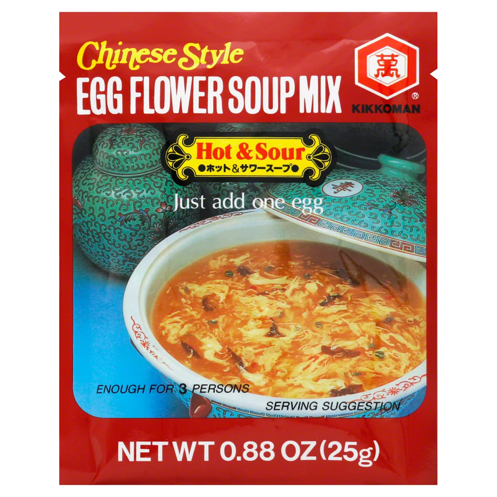 [Pack of 12] Kikkoman Chinese-Style Hot & Sour Egg Flower Soup Mix, 0.88 oz
