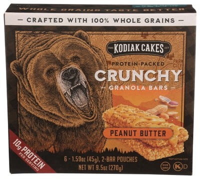 (Pack of 12) Kodiak Bar Granola Peanut Butter 9.5 Oz
