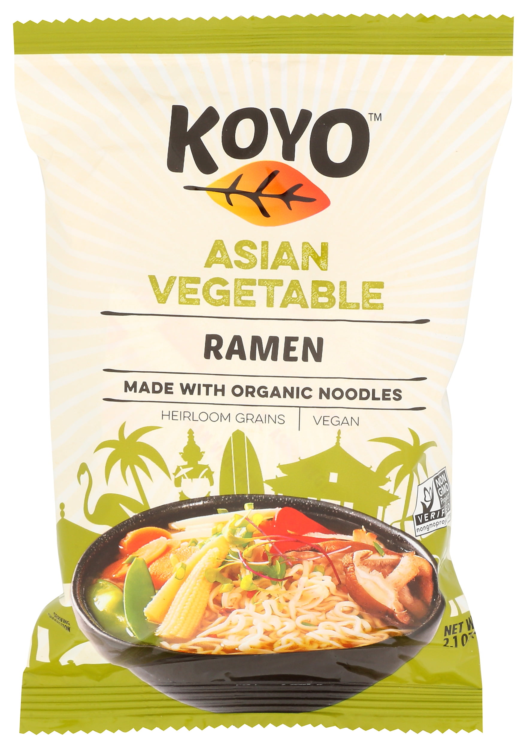 Pack of 12, Koyo Asian Vegetable Ramen, 2.1 oz