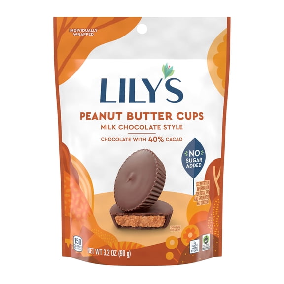 (Pack of 12) LILY'S Milk Chocolate Style Peanut Butter Cups 3.2 oz