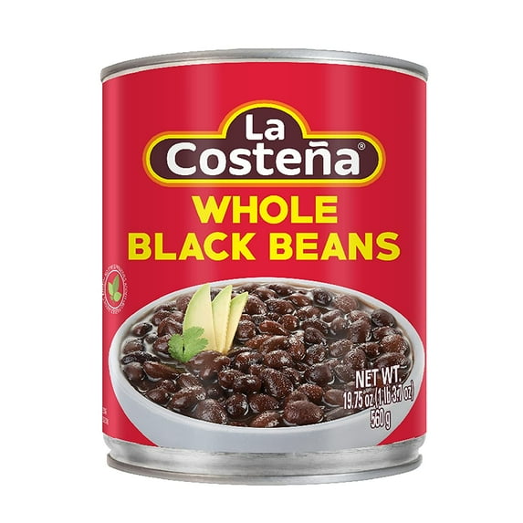 Pack of 12, La Costena Whole Black Beans, 19.75 oz