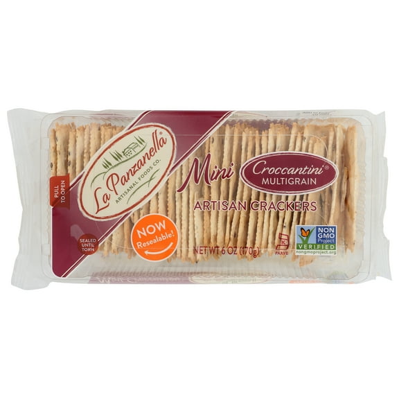 (Pack of 12), La Panzanella Mini Croccantini Multigrain Artisan Crackers, 6 oz
