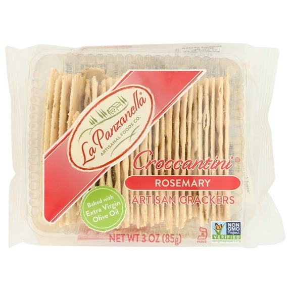 Pack of 12, La Panzanella Rosemary Croccantini Artisan Crackers, 3 oz