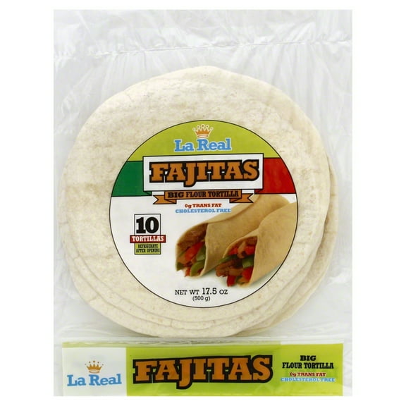 Pack of 12, La Real Fajitas Big Flour Tortillas, 17.5 oz