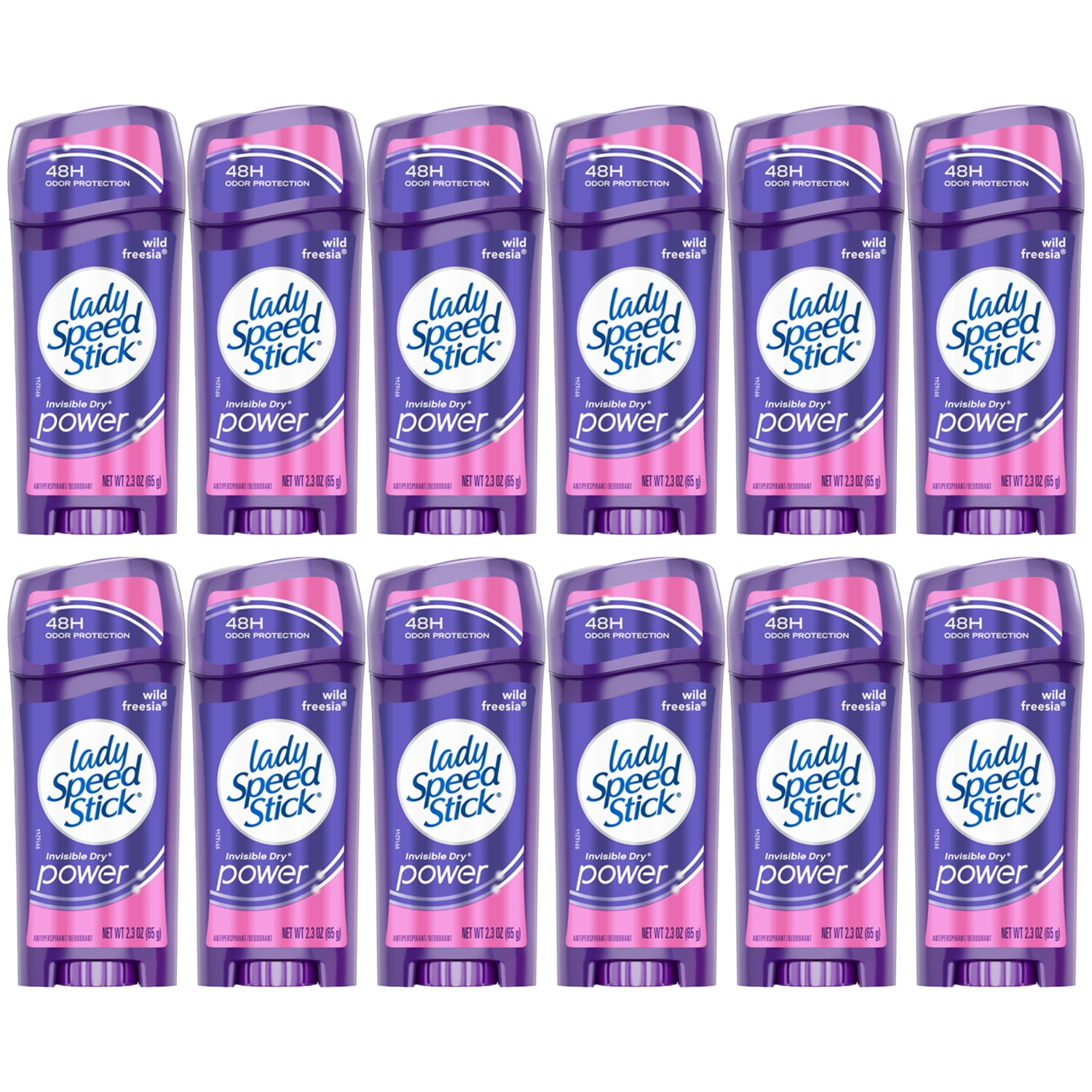 Pack of (12) Lady Speed Stick Invisible Dry Power Antiperspirant Deodorant, Wild Freesia, 2.3 Oz (Exp Date :-09-30-2025)