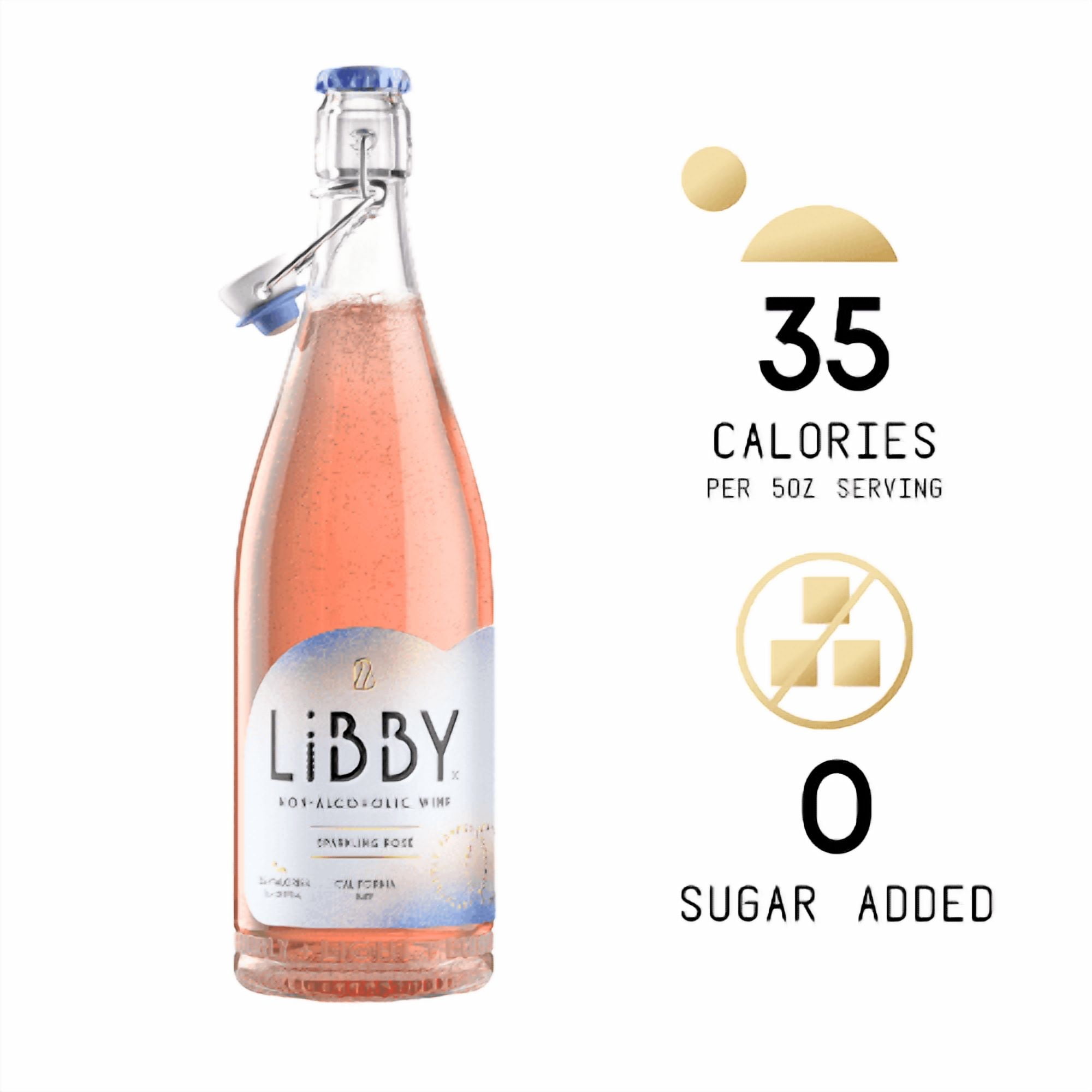 (Pack of 12) Libby Non-Alcoholic Sparkling Wine De-alcoholized Sparkling Rosé 25.4 fl oz