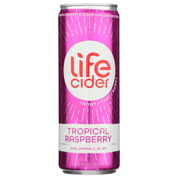 (Pack of 12) Life Cider Water Sparkling Apple Cider Vinegar Triple Raspberry 12 Fo