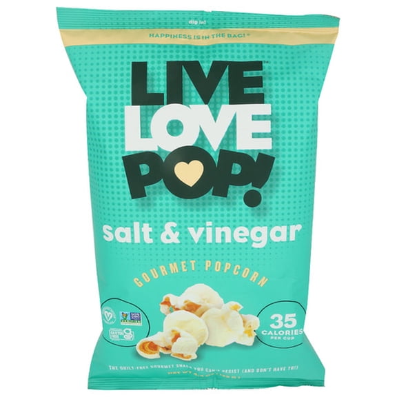 Pack of 12 Live Love Pop Salt & Vinegar Popcorn 4.4 oz