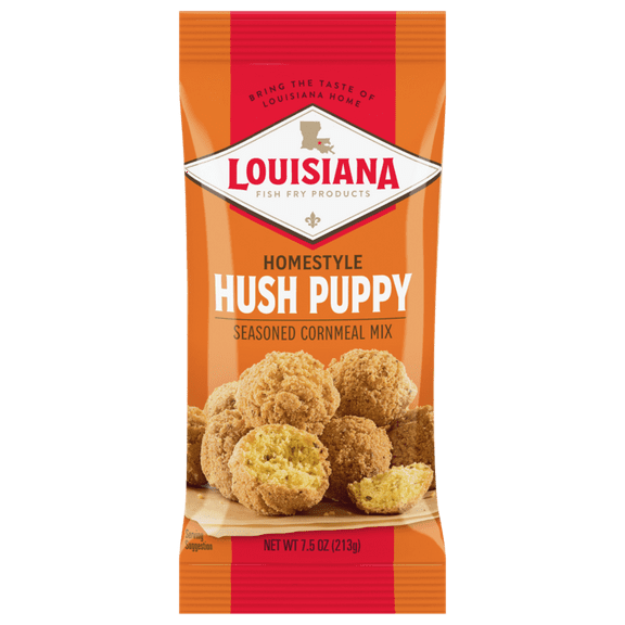 Pack of 12, Louisiana Fish Fry Hush Puppy Cornmeal Mix, 7.5 oz