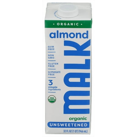 (Pack of 12) MALK Almond Unsweetened Shelf Stable 32 fl oz