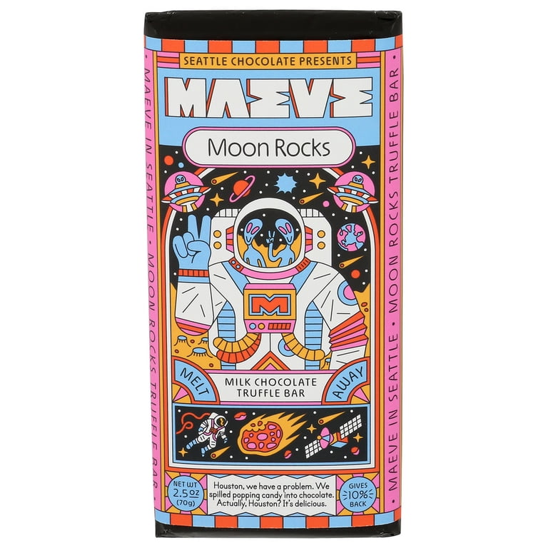 Pack of 12) Maeve by Seattle Chocolat Truffle Moon Rocks 2.5 Oz