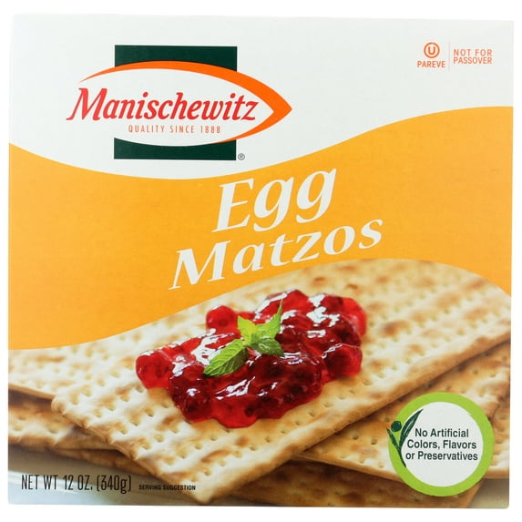 Pack of 12, Manischewitz Egg Matzo, 12 oz