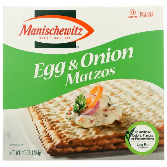 Pack of 12, Manischewitz Egg & Onion Matzos, 10 oz