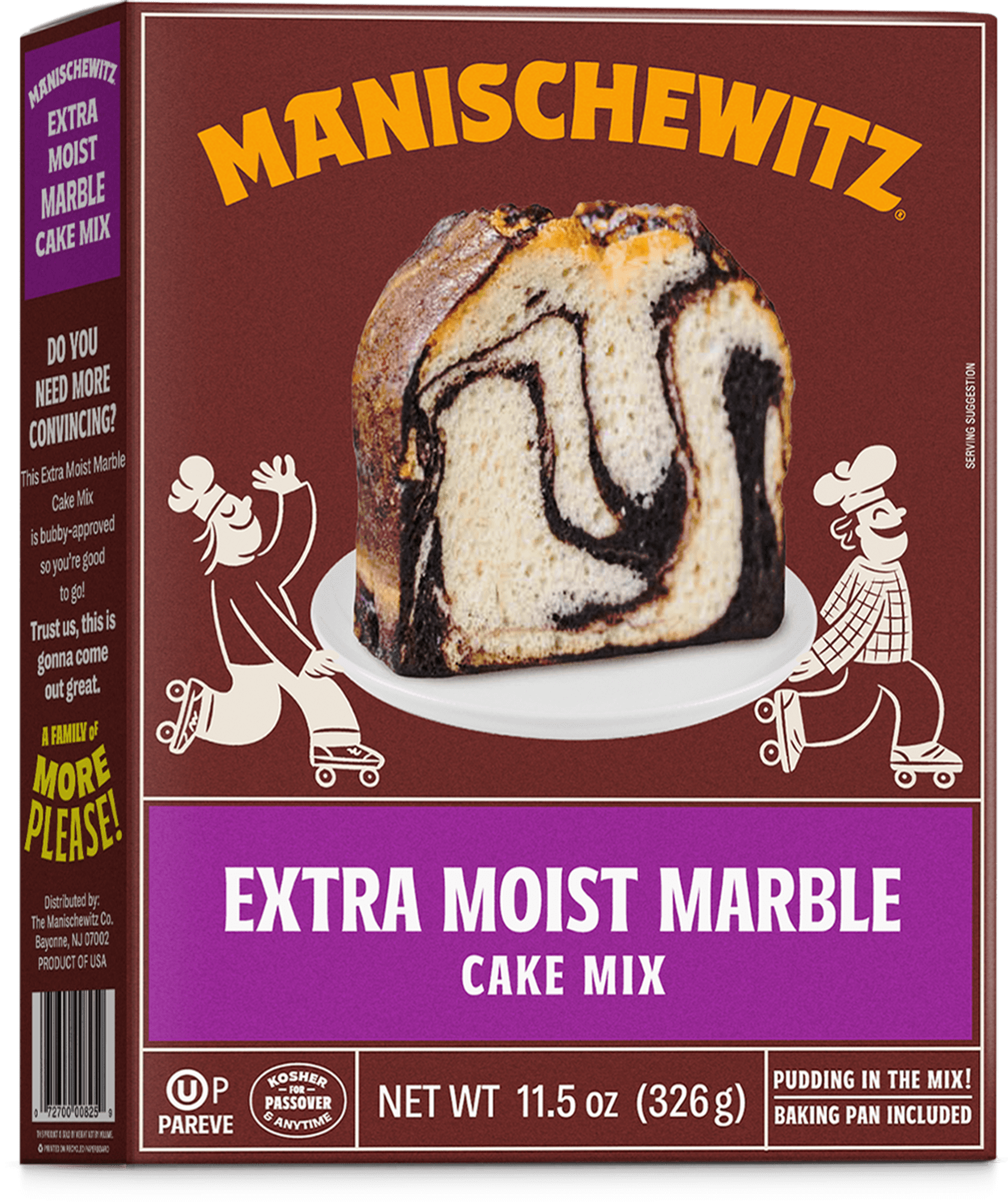 Pack of 12, Manischewitz Extra Moist Marble Cake Mix, 11.5 oz