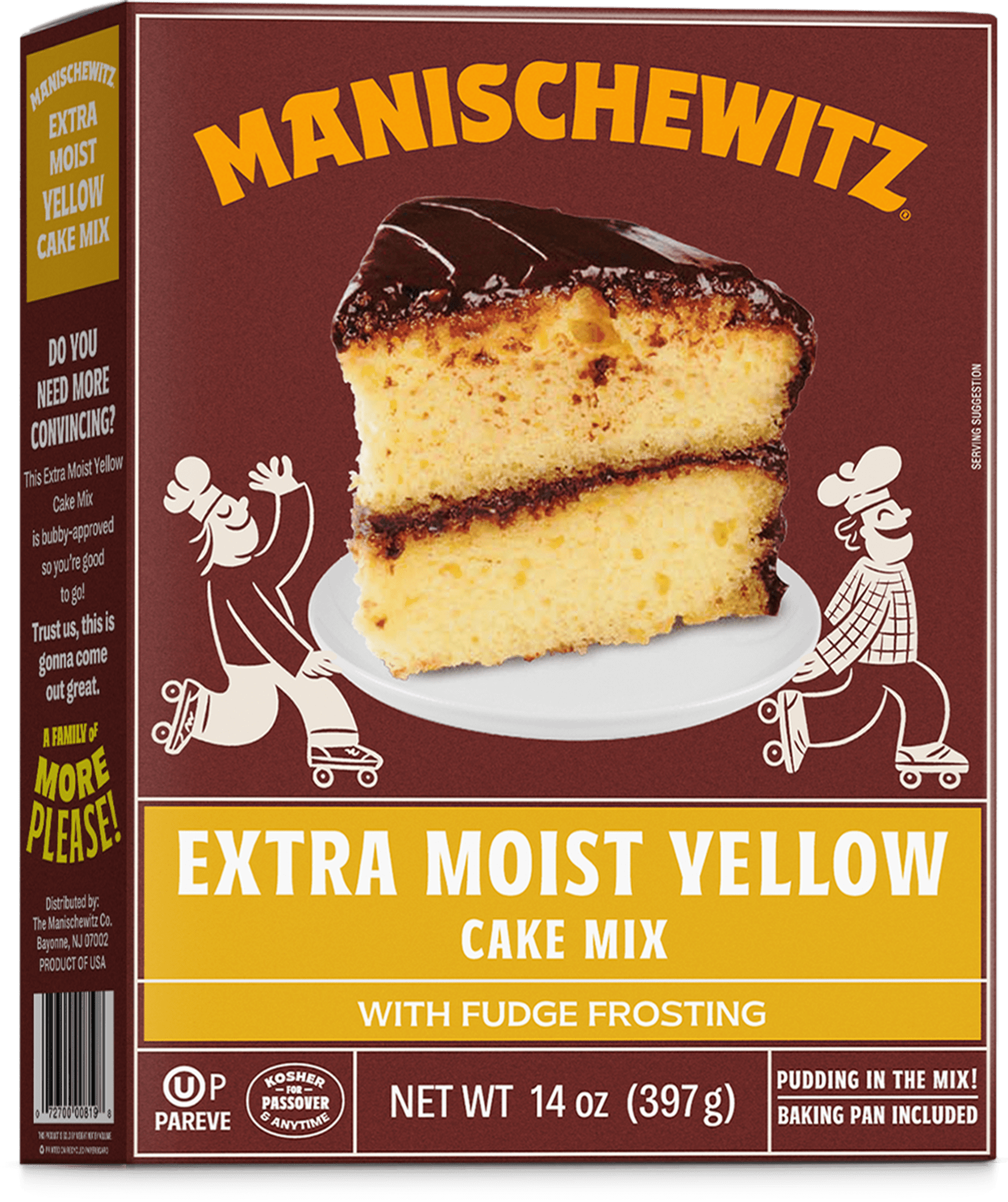 Pack of 12, Manischewitz Extra Moist Yellow Cake Mix, 14 oz