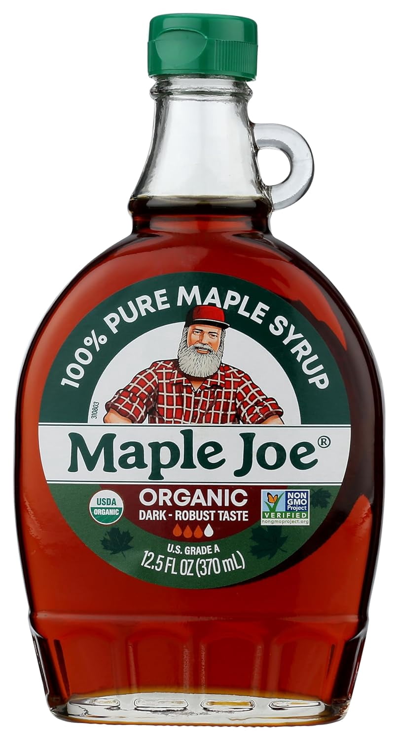 Pack of 12, Maple Joe Organic Dark Maple Syrup, 12.5 fl oz