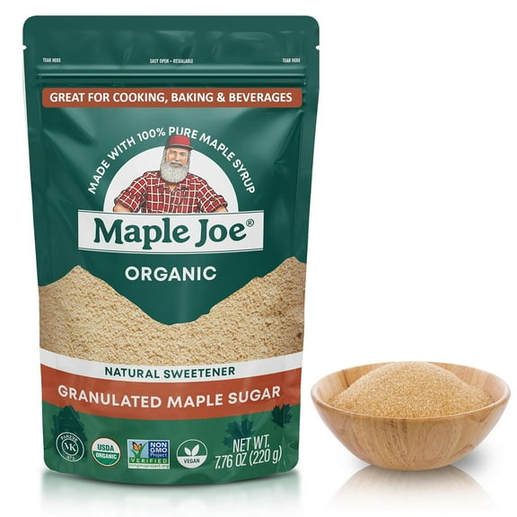 Pack of 12, Maple Joe Organic Granulated Maple Sugar, 7.76 oz