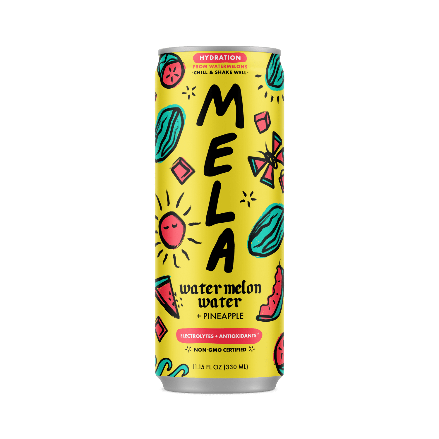Pack of 12, Mela Watermelon Water + Pineapple Juice, 16.9 fl oz