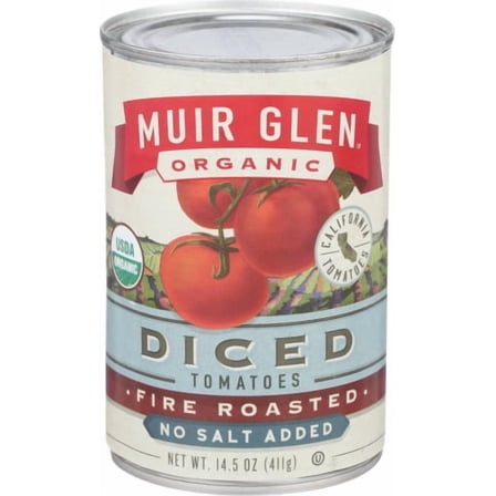 (Pack of 12) Muir Glen Tomato Fire Roasted Diced No Salt 14.5 oz