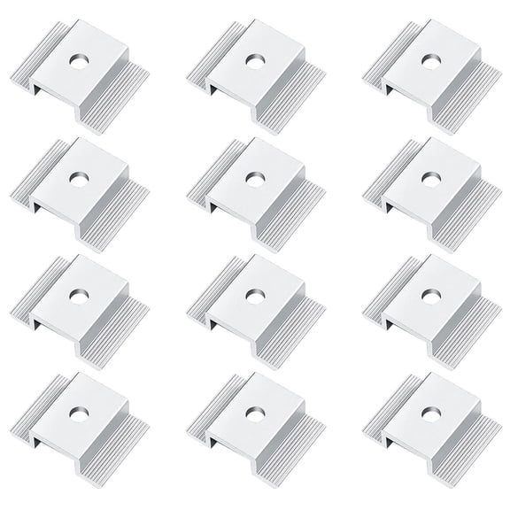 Pack of 12 Multipurpose Solar Panel Clamps Aluminum Mounting Brackets Accessory for Secure Roof Systems Setups