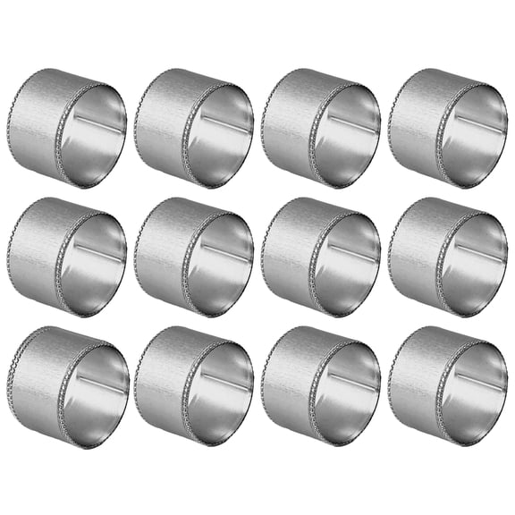 Set of 12 Handcrafted Napkin Rings - Iron Round Napkin Holders for Dining Table Décor (Champagne Tint)