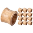 thumbnail image 1 of Set of 12 Handcrafted Napkin Rings - Mango Wood Round Napkin Holders for Dining Table Décor (Natural Wood), 1 of 7