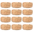 thumbnail image 1 of Set of 12 Handcrafted Napkin Rings - Plastic & Cane Round Napkin Holders for Dining Table Décor (Rustic Rattan), 1 of 8
