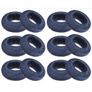 Set of 12 Handcrafted Napkin Rings - Plastic & Cotton Round Napkin Holders for Dining Table Décor (Navy Blue)