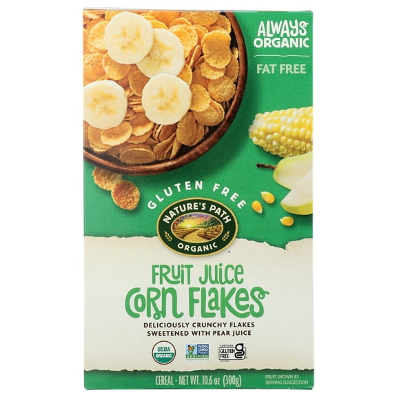 Pack of 12, Natures Path Organic Fruit Juice Corn Flakes, 10.6 oz