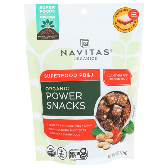 (Pack of 12) Navitas Power Snacks Peanut Butter & Jelly Organic 8 Oz