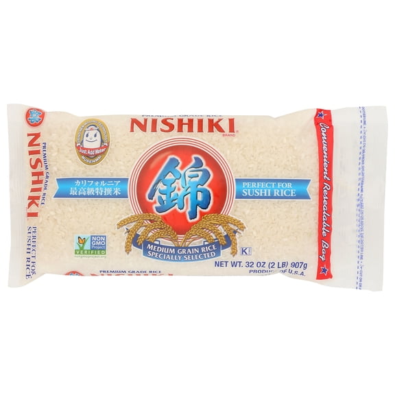 Pack of 12, Nishiki Premium Medium Grain White Rice, 2 lb