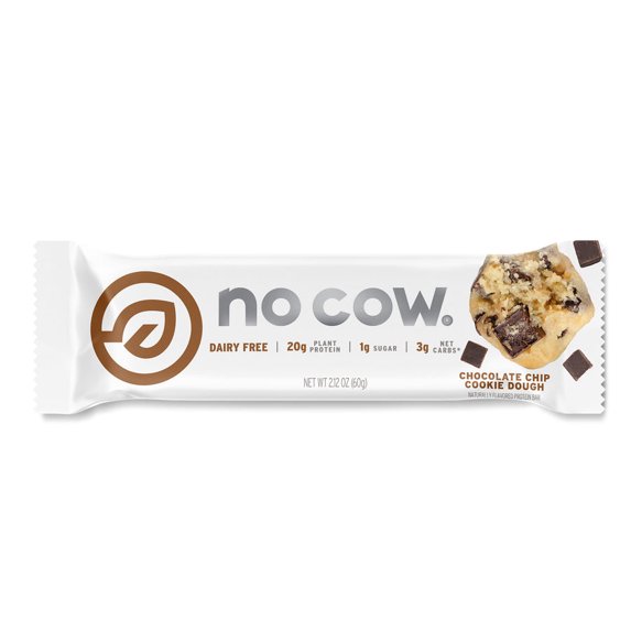 Pack of 12, No Cow Chocolate Chip Cookie Dough Protein Bars, 2.12 oz