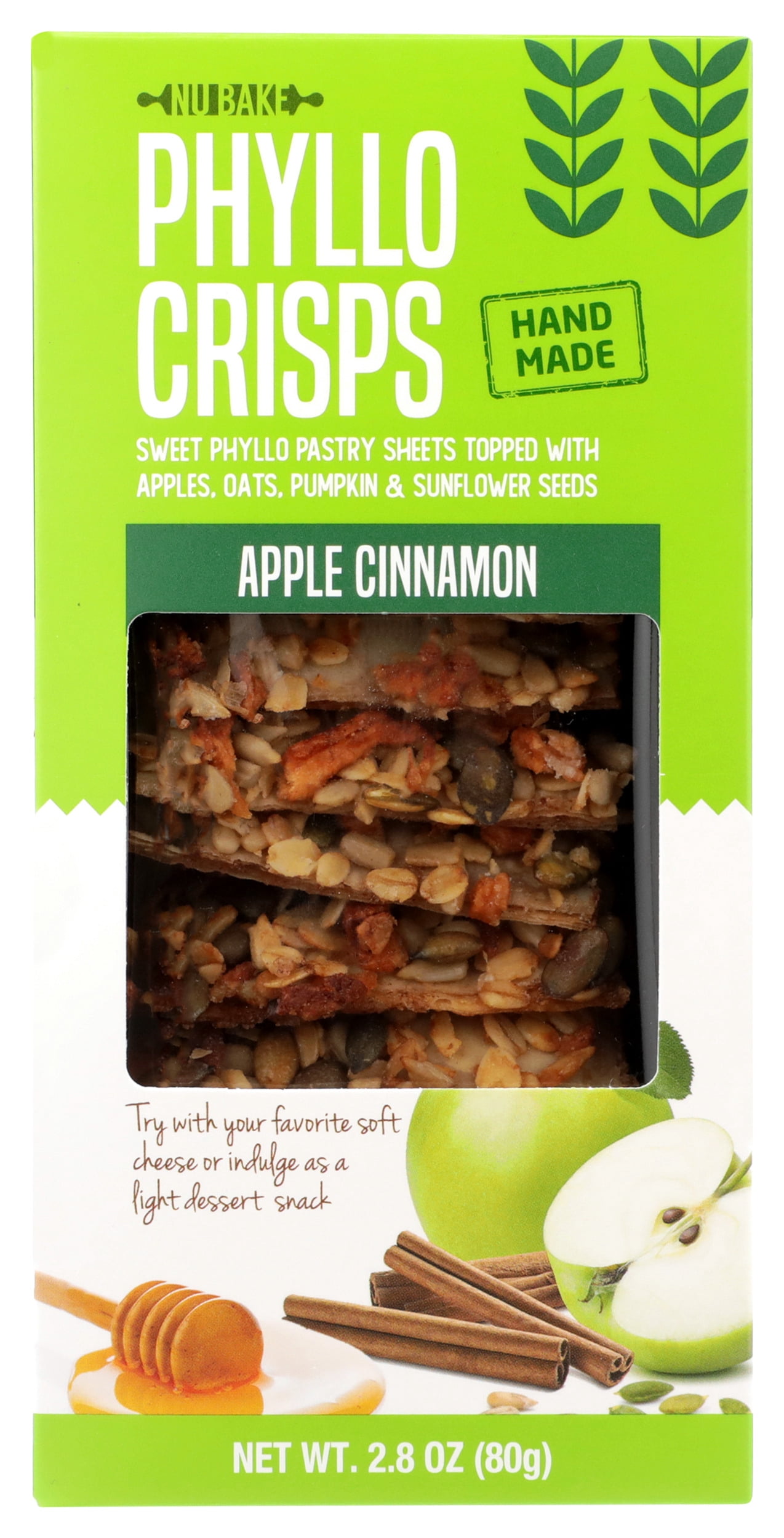 Pack of 12, Nu Bake Apple Cinnamon Phyllo Crisps, 2.8 oz