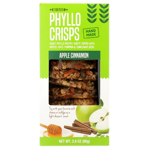Pack of 12, Nu Bake Apple Cinnamon Phyllo Crisps, 2.8 oz