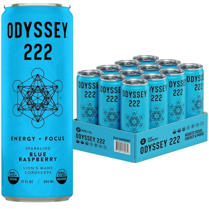 (Pack of 12) Odyssey Elixir Beverage Sparkling Blue Raspberry 12 Fo